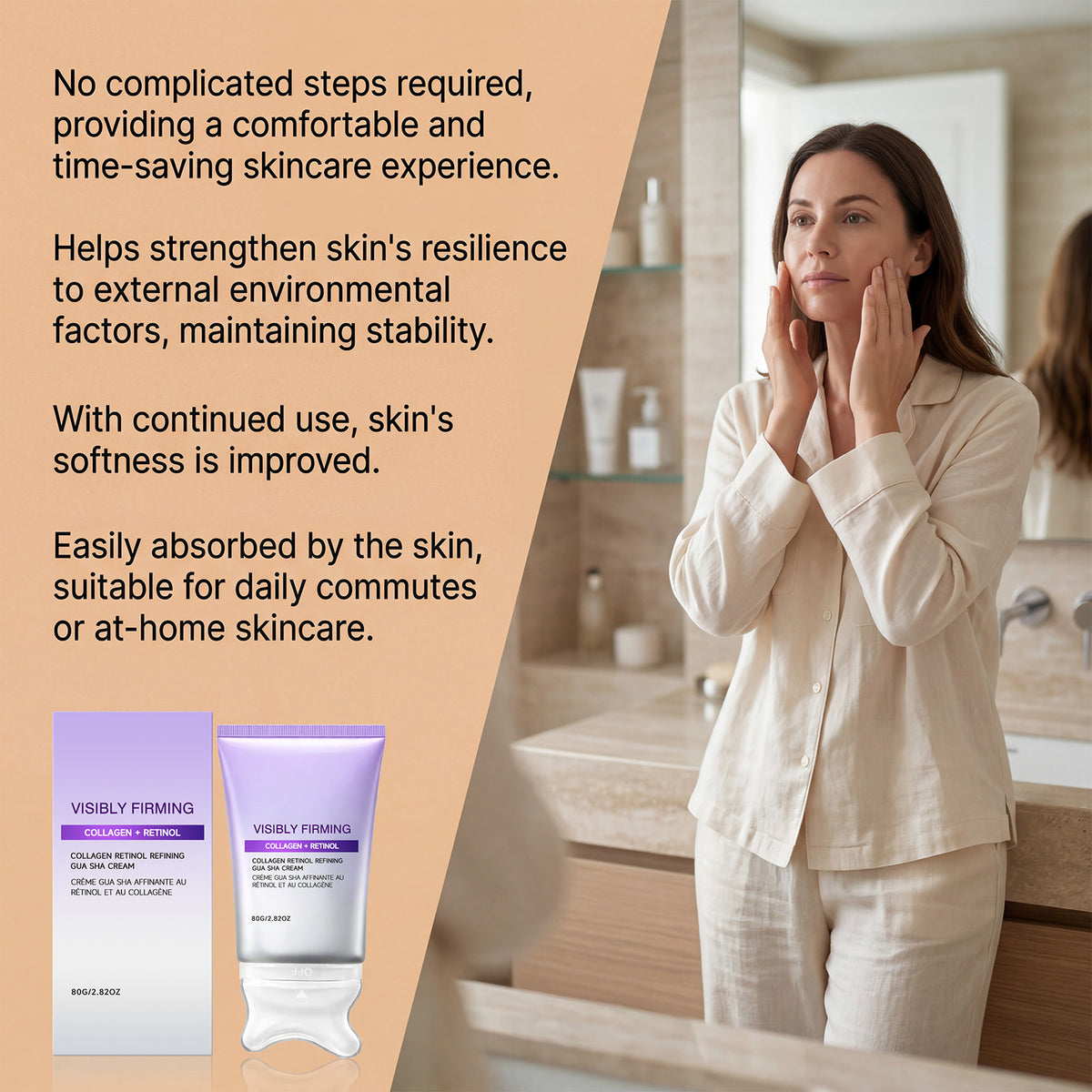Crema hidratante facial con retinol