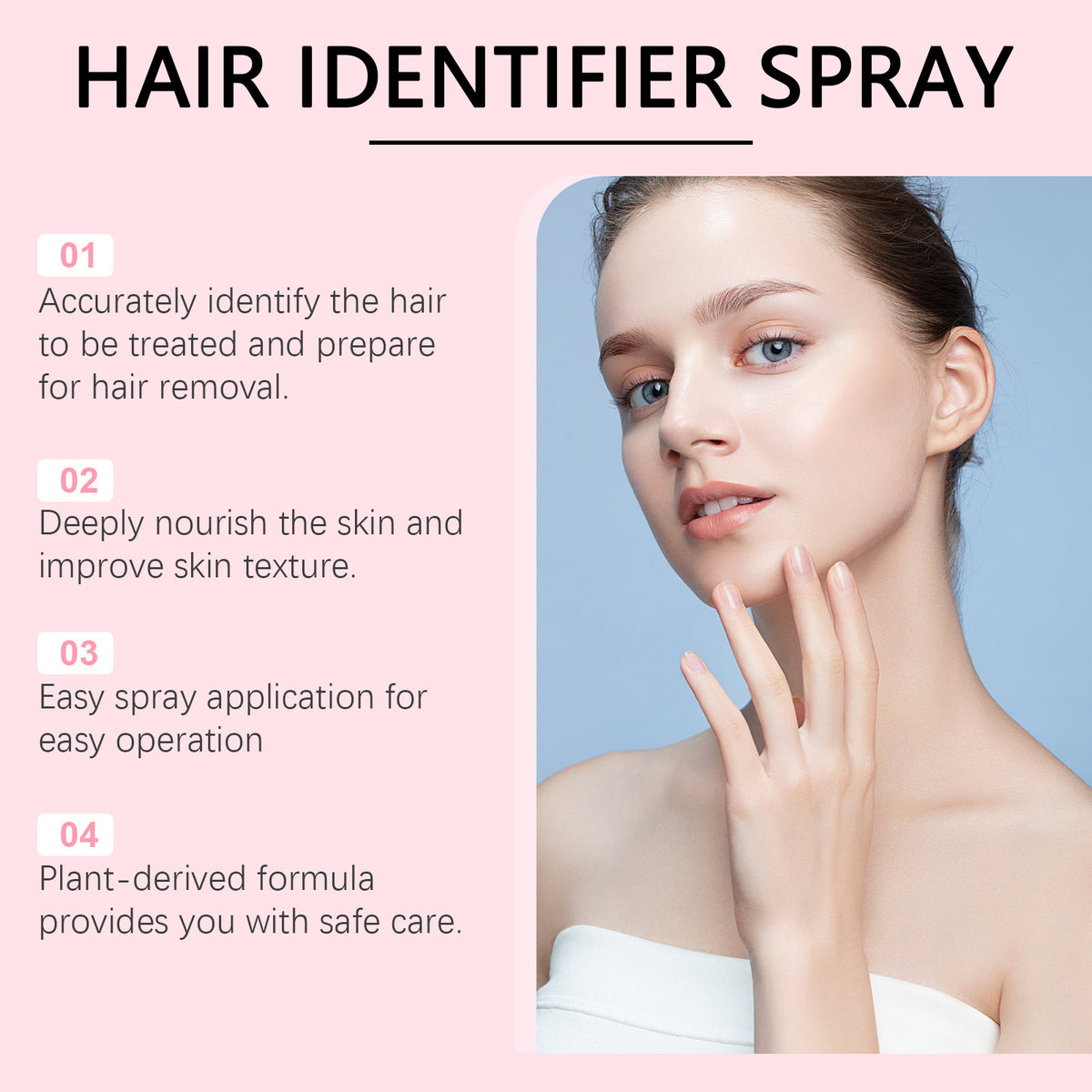 Spray hidratante para vello facial con set de recortadoras de cejas